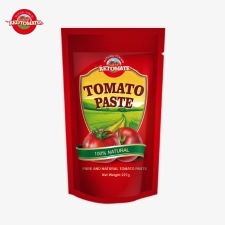 ISO Pouch Tomato Paste 227g Double Concentrated Tomato Paste With Purity Ranging