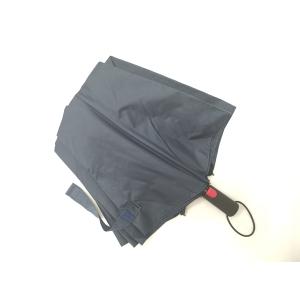 22 Inch Blue Mens Two Fold Umbrella Pongee Fabric With Rubber Coating Handle