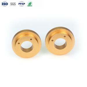 Precision CNC Aluminum Parts Anodized Gold ±0.01mm Tolerance