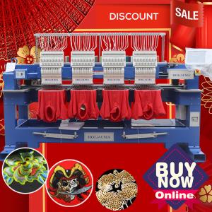 Cheap With free embroidery machine parts 15 needles 400*450mm 4 heads embroidery machine cheap like tajime embroidery machine for sale