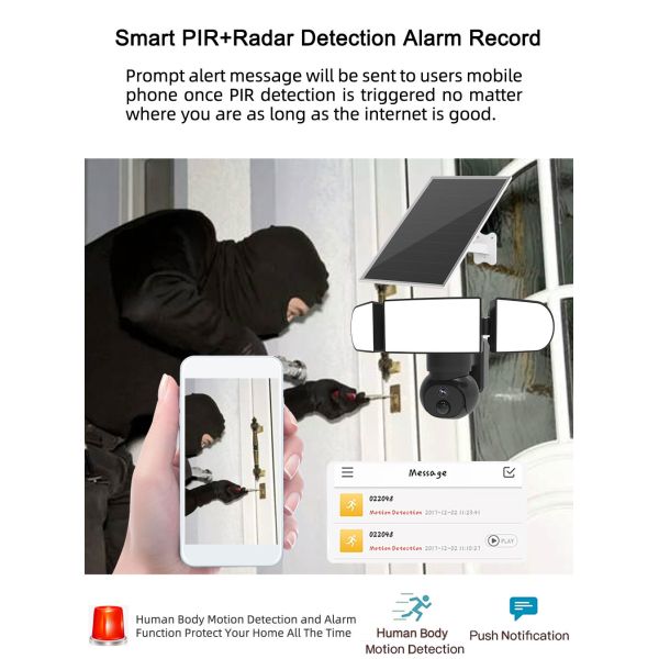 4MP 4G Cellular Security Camera 2K HD 1500LM Flood Light Camera Outdoor