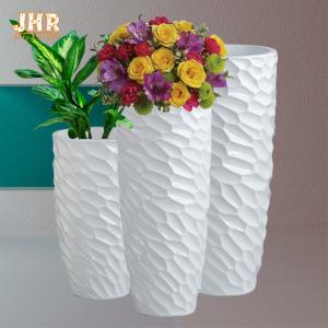 Gloss White Resin Planter Flower Pots For Artificial Plants