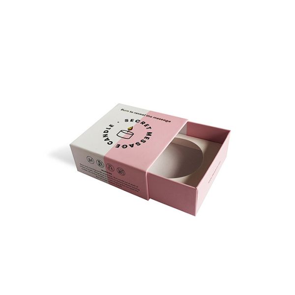Customized Scented Candle Gift Box , Side Pull Cardboard Candle Boxes