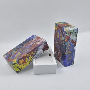 Cheap Custom size colorful square box graffiti printing packaging cardboard with lid and bottom box for sale