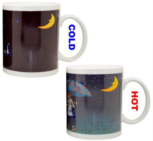 Custom Heat Sensitive Colour Change Coffee Mug , Personalised Colour Changing