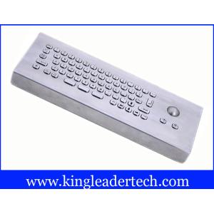 Brushed Stainless Steel USB Industrial Keyboard With Trackball