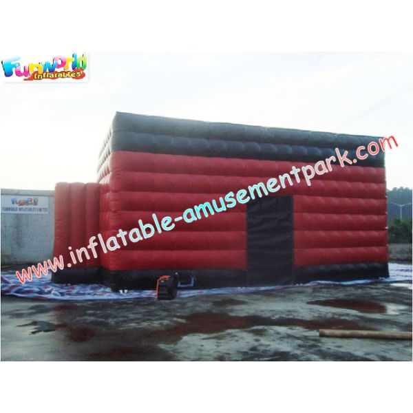 Red Durable Inflatable Party Tent PVC Coated Nylon With Cube Design