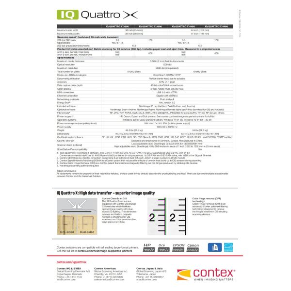 CONTEX IQ Quattro Series Large Format CIS Technology Engineering Scanner Blueprint Map Scanner IQ Quattro X3650 (A0+high-speed)