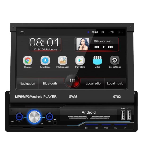Quality 1 Din 7 Inch Retractable Touch Screen Android 2+32/2+64G Car Radio GPS with Carplay FM RDS Wifi BT AM USB & Stereo MP5 wholesale
