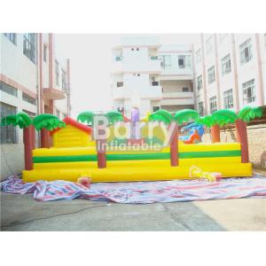 Tarpaulin Inflatable Amusement Park Childrens Bouncy Castle With Slide Elephant