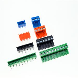 Blue 5.08mm Spacing PCB Pluggable Screw Terminal Blocks Plug + Right Angle Pin