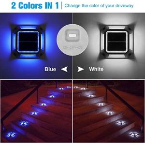 12PCS LED Bead Solar LED Driveway Dock Lights for Outdoor Warning Garden Pathway