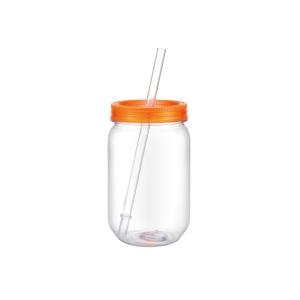 Single Wall Acrylic Plastic Mason Jar Bottle With Plastic Lid Cold Drink Using