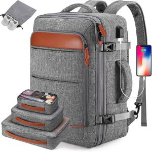 Cheap 42L Carry on Luggage Flight Approved Expandable Hidden Shoulder Straps Weekender Travel Bag with Packing Cubes for sale