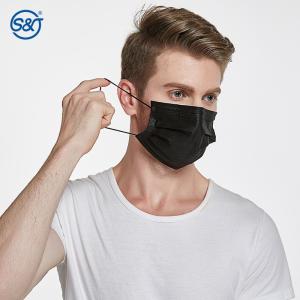 S&J 3 ply Black Earloop Disposable Dust Mouth Face Mask 3ply Nonwoven Face Mask