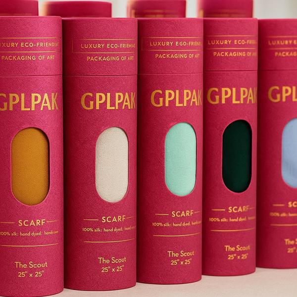 Unique Design Kraft Paper Scarf Cylinder Gift Box With Display Window For