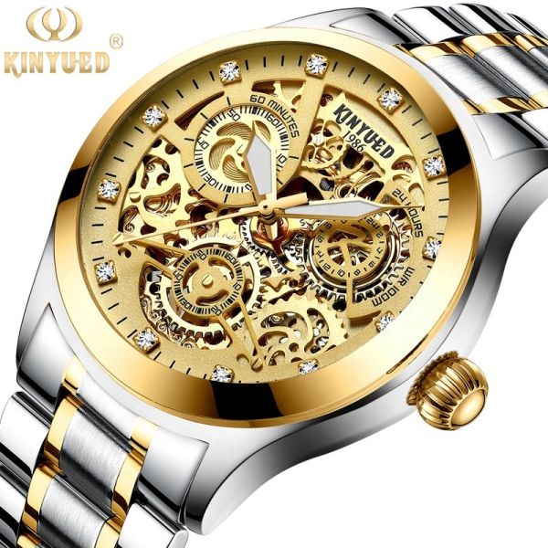 Quality KINYUED good quality tourbillon movement watches men luxury brand automatic mechanical mens watch wholesale