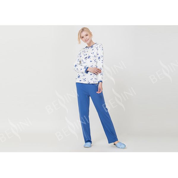 Quality Beautiful Floral Womens Pyjama Sets Home Suit For Adult Customized Size wholesale