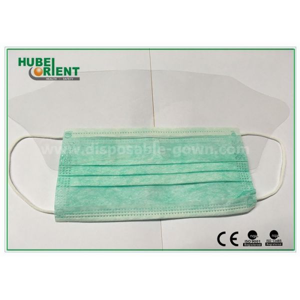 CE Approved Hospital Face Mask Disposable With Anti - Fog Visor , 9.5*17.5cm