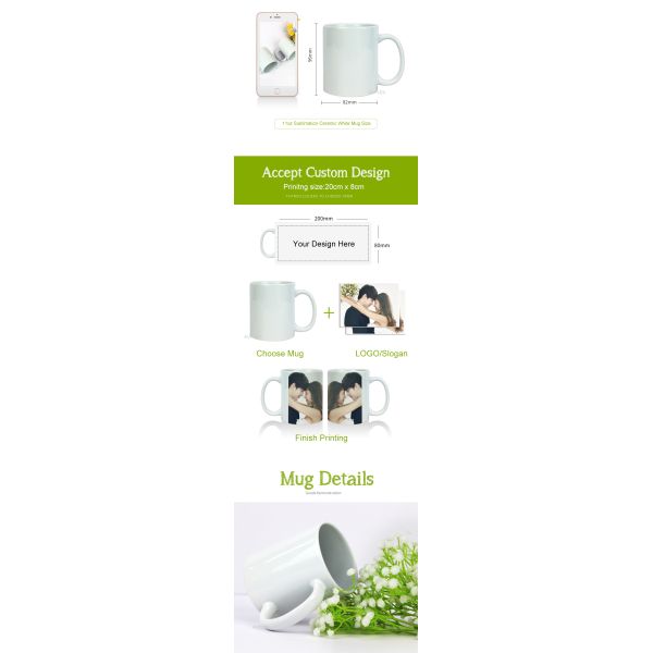 Kimstone 11oz Wholesale Ceramic Mugs With Logo Customize Coffee Drink Mug