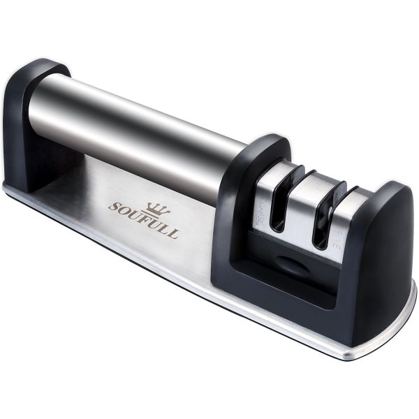 Quality Handheld Two Step Knife Sharpener with Reversible Grinding Head and Finger Guard wholesale