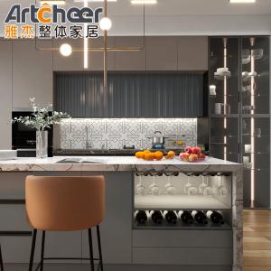 Traditional Design Waterproof Kitchen Cabinets with Radius Beveled Edge