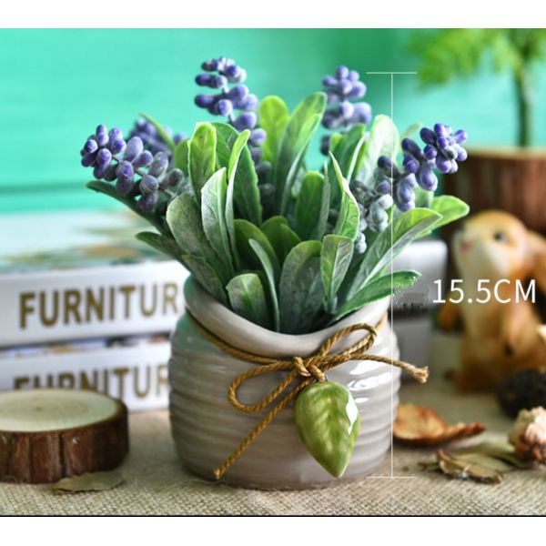 Potted Artificial Wheat Ear Colorful Flower Home Office Desk Decor