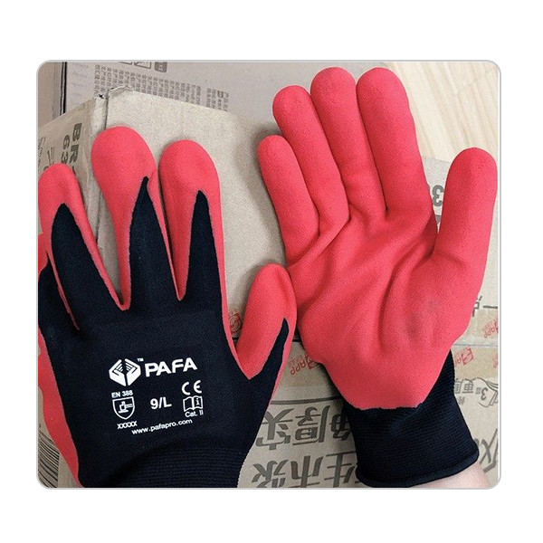 Quality 15 Gauge Elastic Seamless Black Nylon Box Handling Nitrile Gloves wholesale
