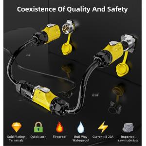 Cnlinko LP20 DC AC IP68 3 Pin Inline Screw Power Cable Electric Waterproof