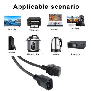 IEC C19 to C14 Power Cord 16AWG 250V 1.8m for Industrial Equipment