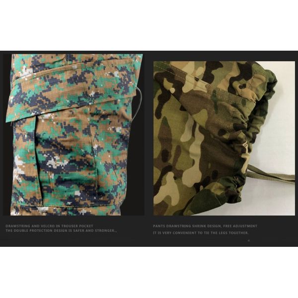 Digital Print Long Sleeve Shirts and Trousers for Men's ACU Camouflage Outdoor Wear