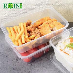 Custom 650ml Takeaway Food Container Rectangular Clear Plastic Takeaway