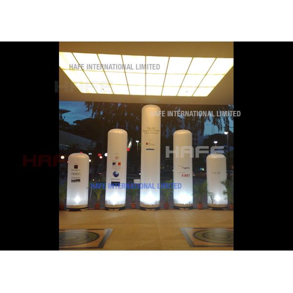 Inflatable Cylinder Shaped Lighting Decoration 324 W RGB Colored On 80 CM Base