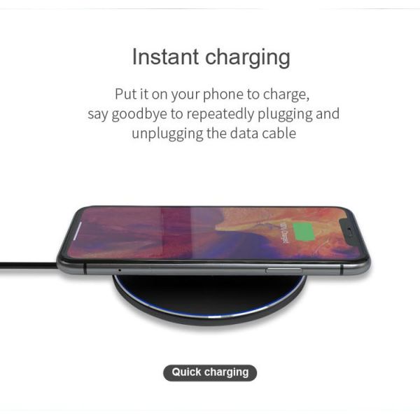Aluminium Alloy Mobile Phone Power Charger 10W Fast Wireless Charge Support