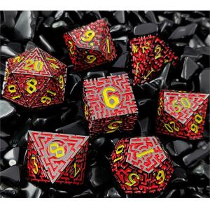 Solid Maze Multi -Faceted Metal Dice DND#RPG Dungeon And Long Crusu