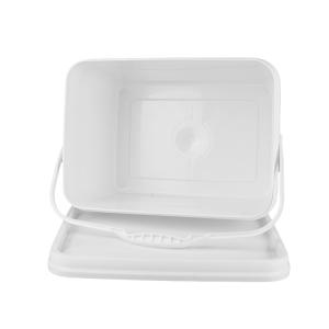 PP 100% Raw Materials Square Plastic Bucket with Impact Resistance White Or