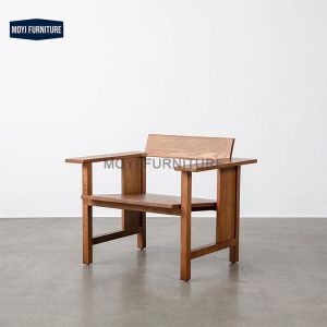 Modern Solid Wood Frame Leisure Chair Japanese Style Guesting Room Mail Packing