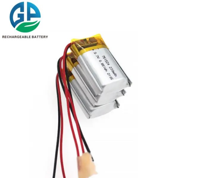 3.7v 230mah Li Polymer Rechargeable Battery 751524