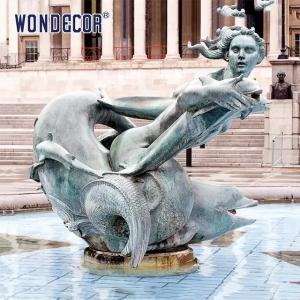 3D Water Fountain Sculpture Dolphin Spitter Fountain With Mermaid statue