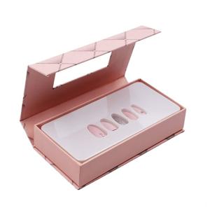 Cheap Customise Luxury Pink Press On Nails Packaging Box For Artificial Nails for sale