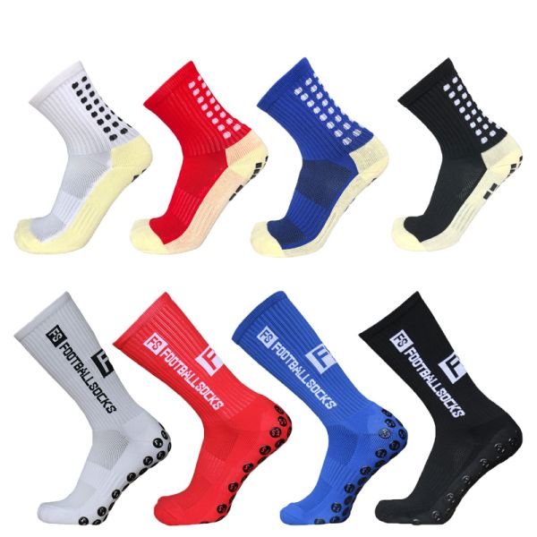 Medium Thickness Anti Slip Rugby Socks With Round Silicone Suction Cup Grip
