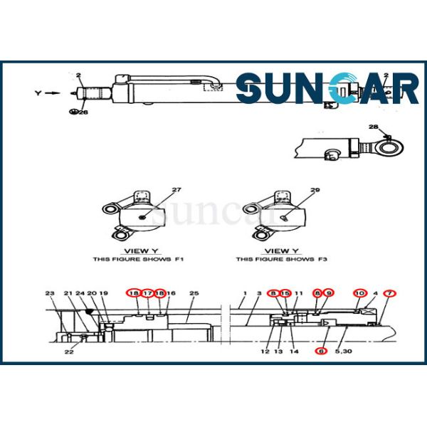 72282209 Arm Cylinder Seal Kit For Mini Crawler Excavator Model CX27B CASE