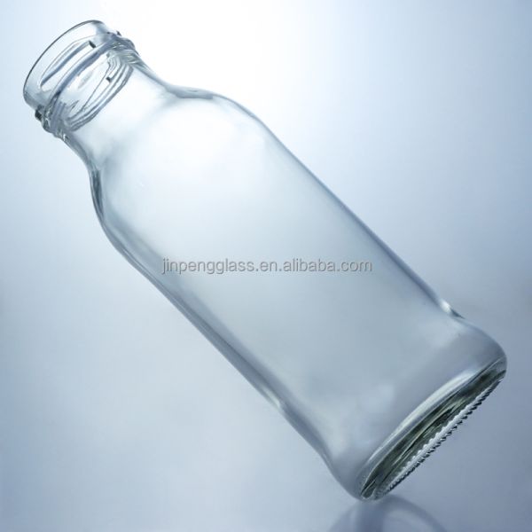 Metal Screw Cap 150ml 250ml 350ml 500ml Clear Glass Bottle for Cold Pressed Juice