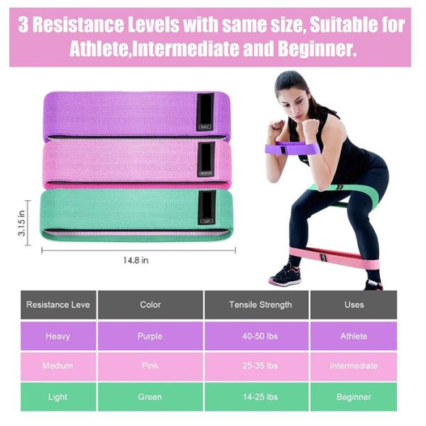 Custom Booty Resistance Workout Hip Bands Set with Training Fitness Core Sliders