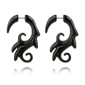 Cheap Punk Earring Plugs for Women Piercing Black Color Earrings Srcew Crooked Shape Ear Party Band Jewelry for sale