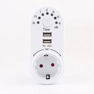 EU/GR type 180 Angel USB Socket with countdown timer control 5V 2.1A AC plug
