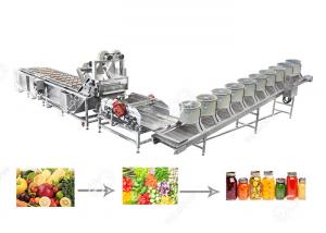China Fruit And Vegetable Cleaning Air-Drying And Cutting Machine Production Line For Canning on sale