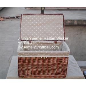 Cheap willow storage basket with cover and mat laundry basket large style big size for sale