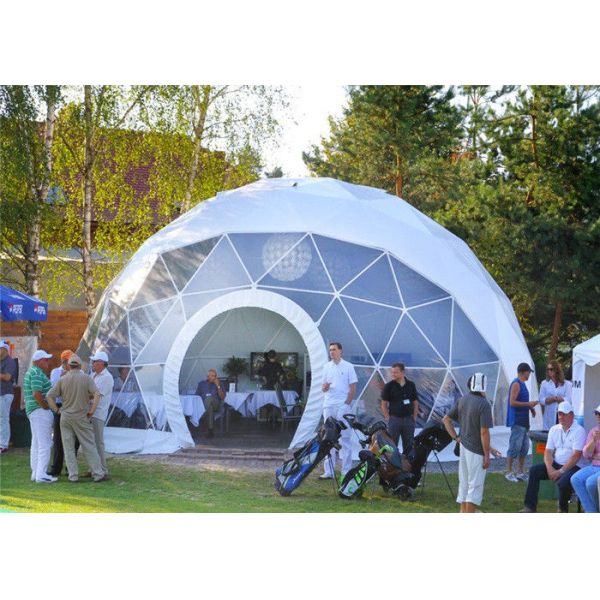 15m Diameter PVC Cover Geodesic Tent Event With Decorated Lingings