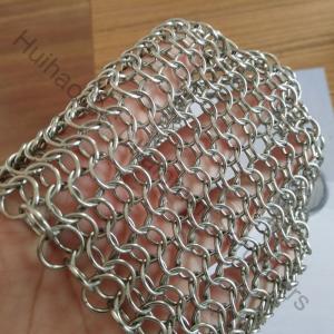 7"X 7" Stainless Steel Chain Mail Ring Mesh Scrubbers For Cast Iron Cookware